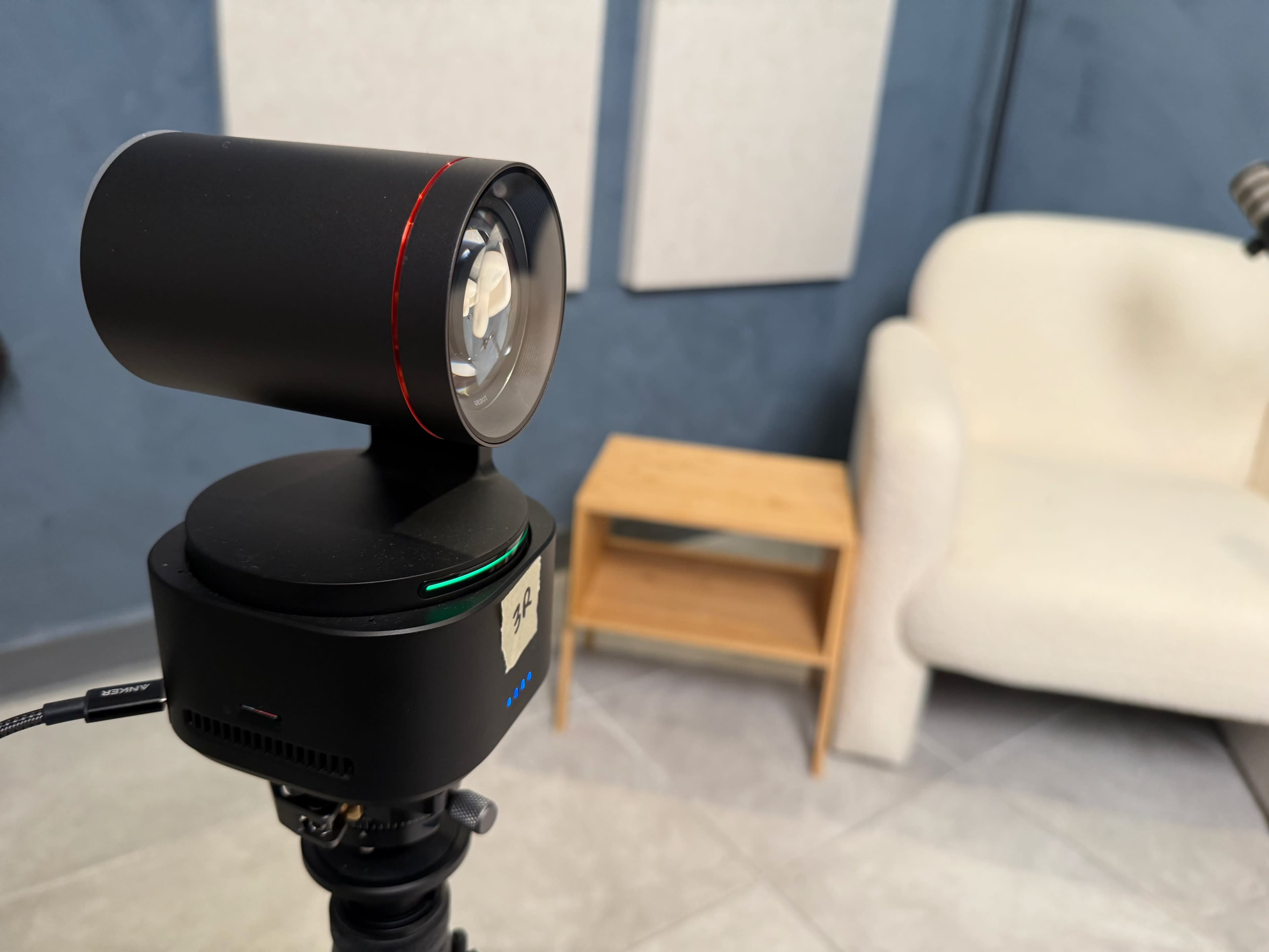 Studio lighting setup for podcast and video recording